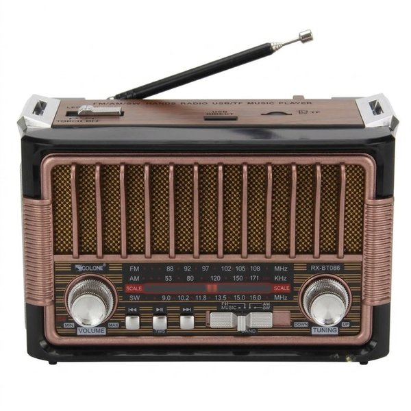 Радиоприемник GOLON RX-BT086 с Bluetooth, аккумулятором и фонариком eve1685 фото