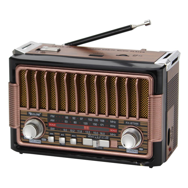 Радиоприемник GOLON RX-BT086 с Bluetooth, аккумулятором и фонариком eve1685 фото