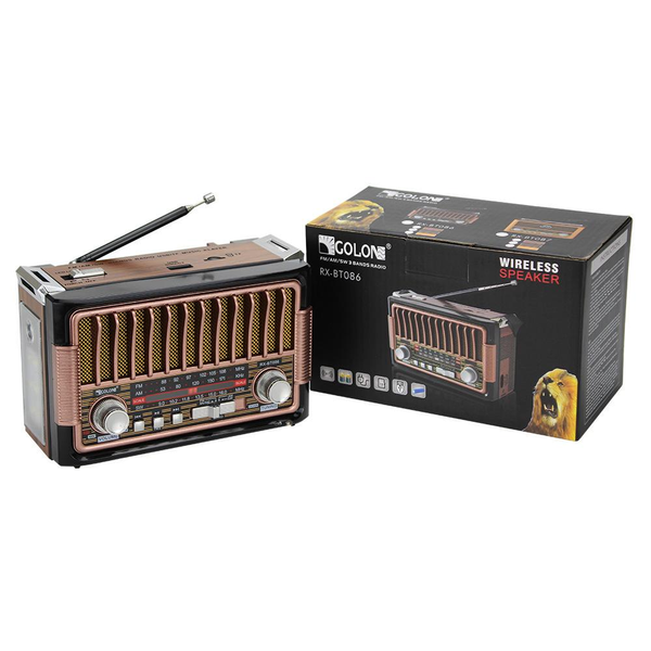 Радиоприемник GOLON RX-BT086 с Bluetooth, аккумулятором и фонариком eve1685 фото