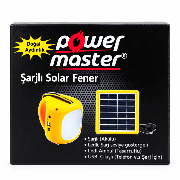 Аккумуляторный LED-фонарь Power Master с солнечной панелью и USB eve2020 фото