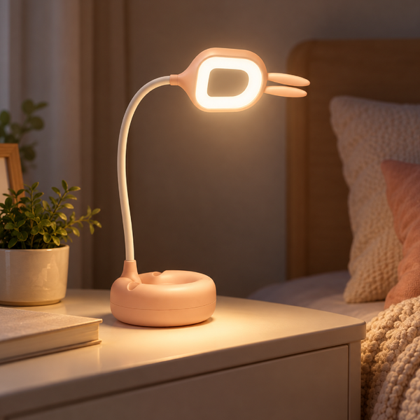 Дитяча настільна LED-лампа 60L 5 Вт з акумулятором 1200 мА&middot;ч рожева eve2023 фото