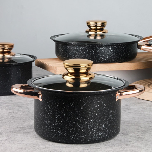 Набор посуды COOKWARE SET G-A12 с керамическим покрытием 8 предметов eve2101 фото
