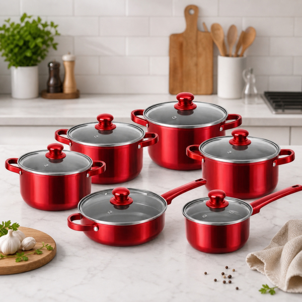 Набор посуды COOKWARE SET G-A10 из нержавеющей стали 12 предметов eve2102 фото