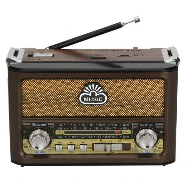 Радіоприймач GOLON RX-BT087 з Bluetooth, акумулятором і ліхтариком eve1686 фото