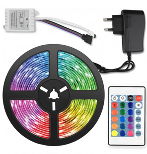 Світлодіодна LED стрічка RGB 5 м 220 В з пультом для підсвітки кімнати eve1354 фото
