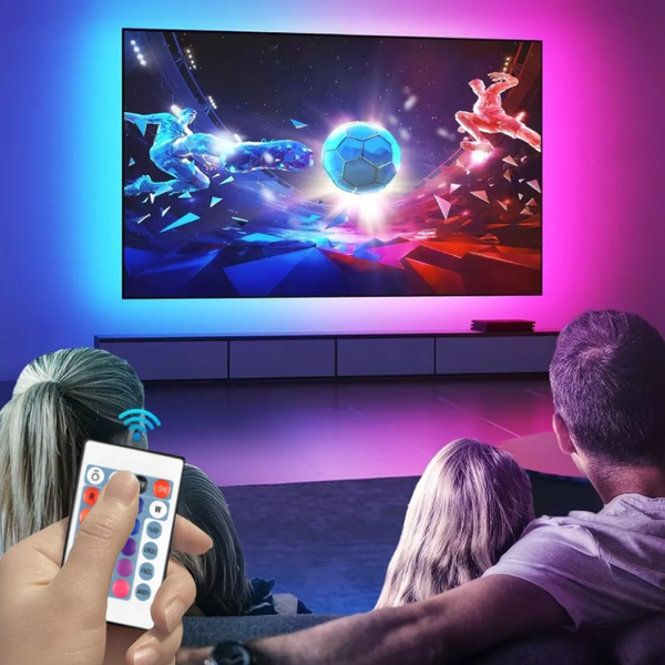 Світлодіодна LED стрічка RGB 5 м 220 В з пультом для підсвітки кімнати eve1354 фото