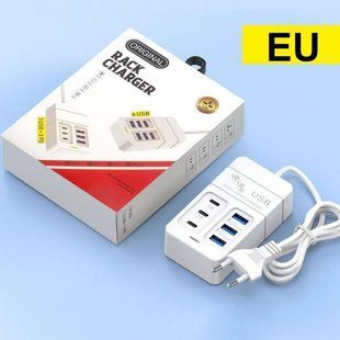 Мережевий зарядний пристрій-хаб 65W 3 USB + 3 Type-C EU вилка 900000000015IMP фото