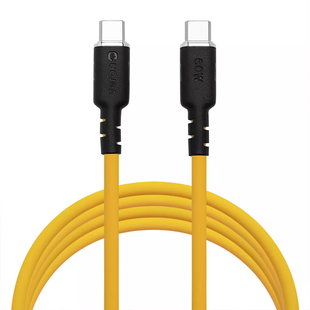 Силиконовый кабель Veron CC072 USB-C &ndash; USB-C 60W PD 2 м жёлтый eve1276 фото