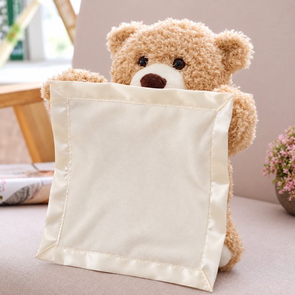 Інтерактивна іграшка музичний ведмедик Peekaboo Bear з ковдрою 33 см eve2013 фото