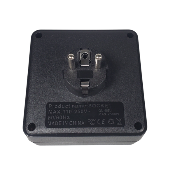 Сетевой разветвитель 2x230 В + USB-A и USB-C, с выключателем и защитой от перенапряжения, черный 900000000025IMP фото