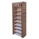 Складной тканевый шкаф-стеллаж для обуви Shoe Cabinet 9 полок 160&times;60&times;30 см коричневый eve1310 фото 1
