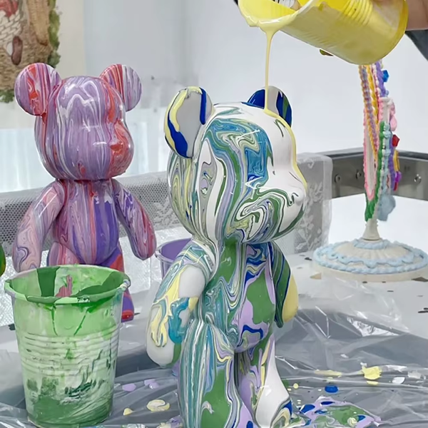 Флюїдний ведмедик Fluid Bear 23 см набір для творчості з фарбами 3 кольори eve1115 фото