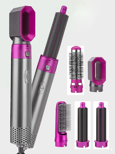 Фен-щітка мультистайлер Hot Air Styler 5 в 1 з насадками для укладки завивки і об'єму волосся в кейсі eve1247 фото