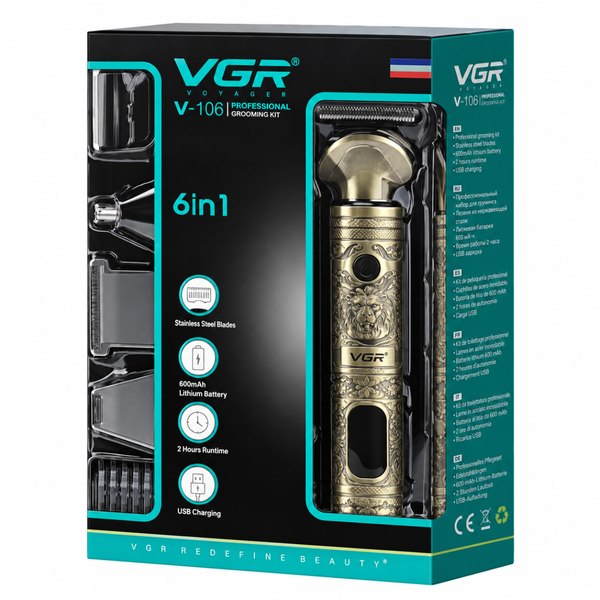 Многофункциональная машинка для стрижки VRG V-106 6 в 1 с USB зарядкой eve2121 фото