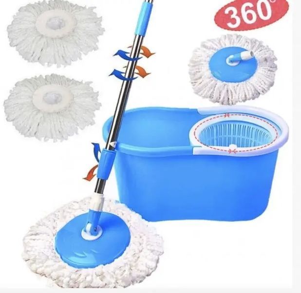 Турбо-швабра с ведром и отжимом 360&deg; Spin Mop телескопическая ручка 77&ndash;115 см 10 л микрофибра eve1120 фото