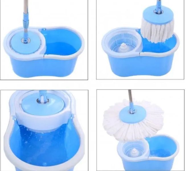 Турбо-швабра с ведром и отжимом 360&deg; Spin Mop телескопическая ручка 77&ndash;115 см 10 л микрофибра eve1120 фото