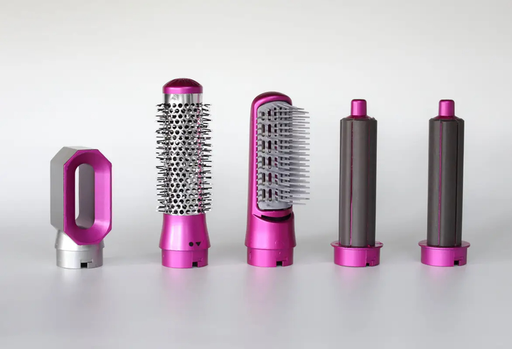 Фен-щітка мультистайлер Hot Air Styler 5 в 1 з насадками для укладки завивки і об'єму волосся в фіолетовому кейсі eve1248 фото