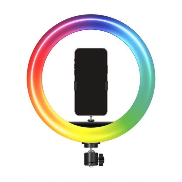 Кольцевая RGB LED лампа MJ26 26 см с регулируемой подсветкой и штативом 2 м &mdash; комплект для блогера eve1397 фото
