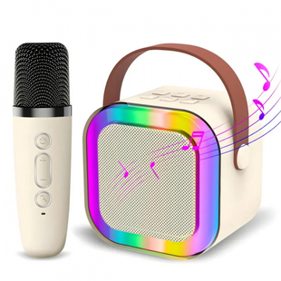 Портативная караоке-колонка K12 с микрофоном и RGB подсветкой &mdash; до 8 часов работы eve1135 фото