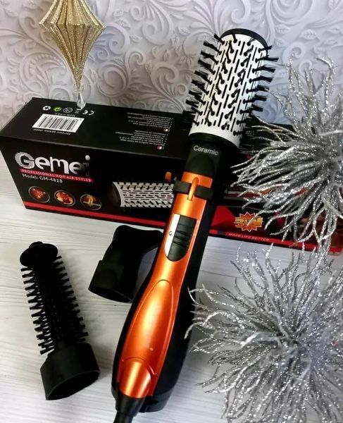Фен-щітка для волосся Gemei GM-4828 &mdash; обертовий стайлер 3 в 1, 1000 Вт eve1144 фото