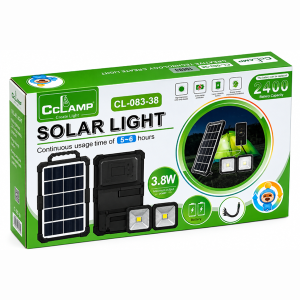 Солнечная зарядная станция CCLAMP CL-083-38 2400 мА&middot;ч с 2 LED-фонарями eve2018 фото