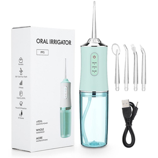 Ірригатор для порожнини рота ORAL IRRIGATOR 3 режими з насадками зелений eve1284 фото
