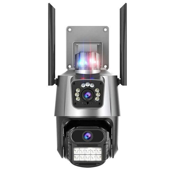 Поворотна вулична Wi-Fi камера відеоспостереження V380-V21 8MP з сиреною і нічним баченням 360&deg; огляд eve1061 фото